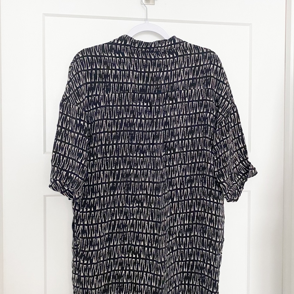 Whistles Abstract Print Sahara Cocoon Crepe Dress Black Size Small - Picture 8 of 10